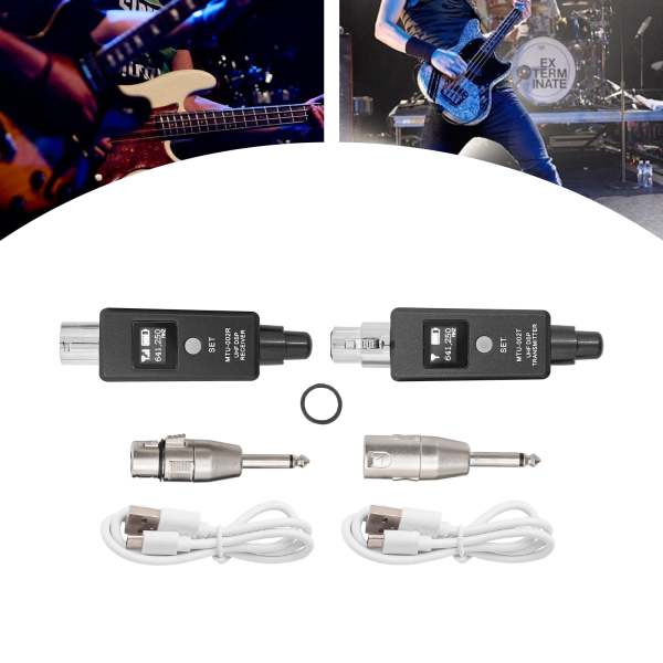 Émetteur et récepteur de microphone sans fil UHF pour microphones dynamiques, mélangeurs et systèmes de renforcement du son