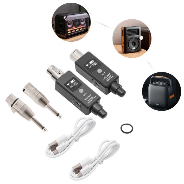 Émetteur et récepteur de microphone sans fil UHF pour microphones dynamiques, mélangeurs et systèmes de renforcement du son