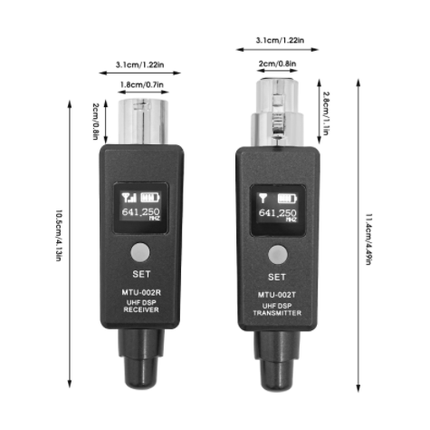 Émetteur et récepteur de microphone sans fil UHF