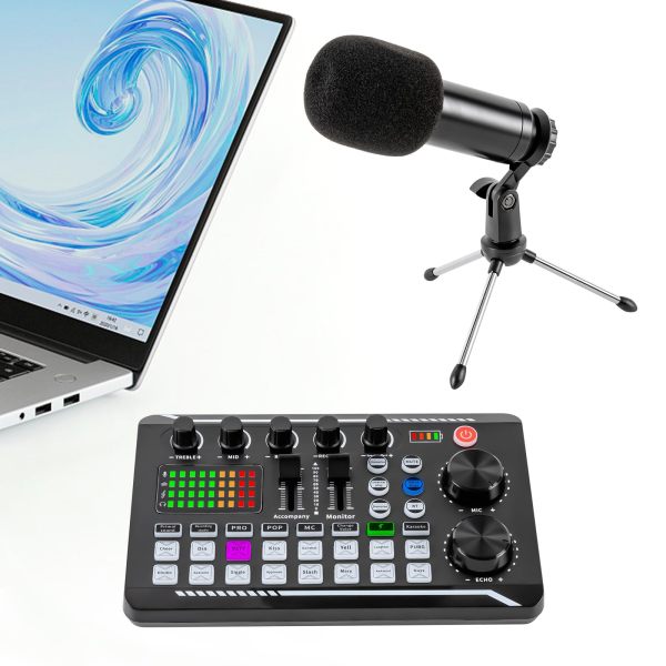 Kit de microphone de podcast, microphone en streaming, microphone à condensateur USB, mixeur audio avec carte son, pour live, streaming