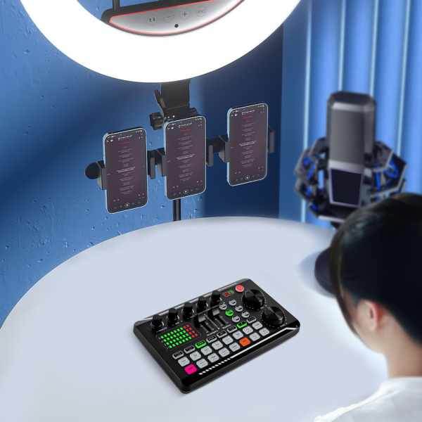 Sound Mixer Effects Board, carte son compatible Bluetooth avec de multiples effets sonores et des lumières LED