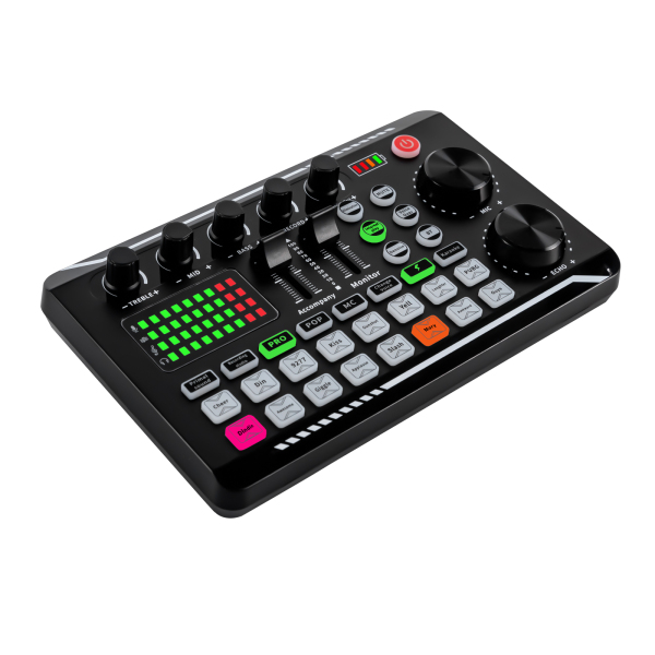 Sound Mixer Effects Board, carte son compatible Bluetooth avec de multiples effets sonores et des lumières LED