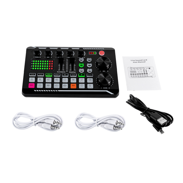 Sound Mixer Effects Board, carte son compatible Bluetooth avec de multiples effets sonores et des lumières LED