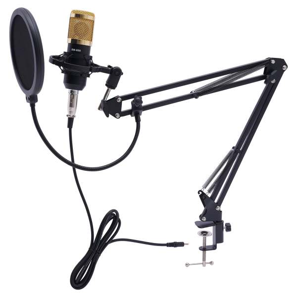 Microphone de streaming BM800 avec carte son en direct V8s Condensateur Microphone Bundle Câble de charge USB pour Live DJ 16 Effet sonore