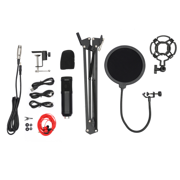 Microphone Podcast avec changeur de voix, microphone à condensateur pour studio d'enregistrement pour voix, PC, TikTok, YouTube