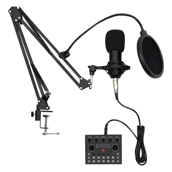 Microphone Podcast avec changeur de voix, microphone à condensateur pour studio d'enregistrement pour voix, PC, TikTok, YouTube