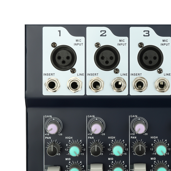 Mélangeur de son professionnel à 7 canaux, mélangeur Audio, Console de son à 7 canaux