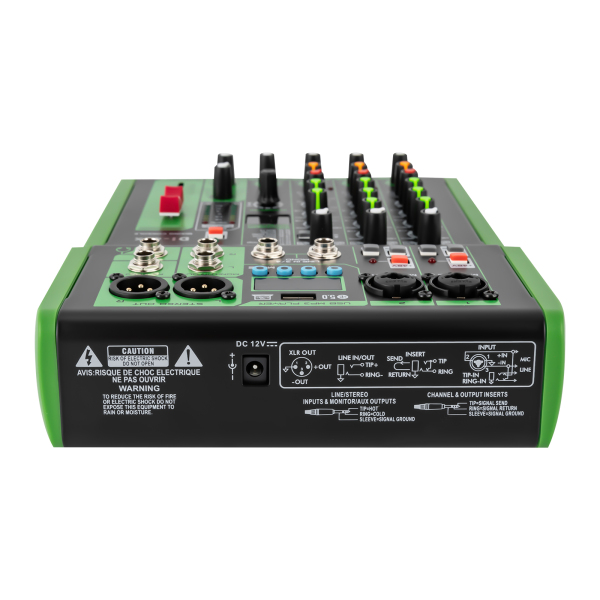 Mélangeur audio professionnel avec 99 effets numériques DSP, entrée USB MP3 48V, préamplificateur de Microphone à alimentation fantôme