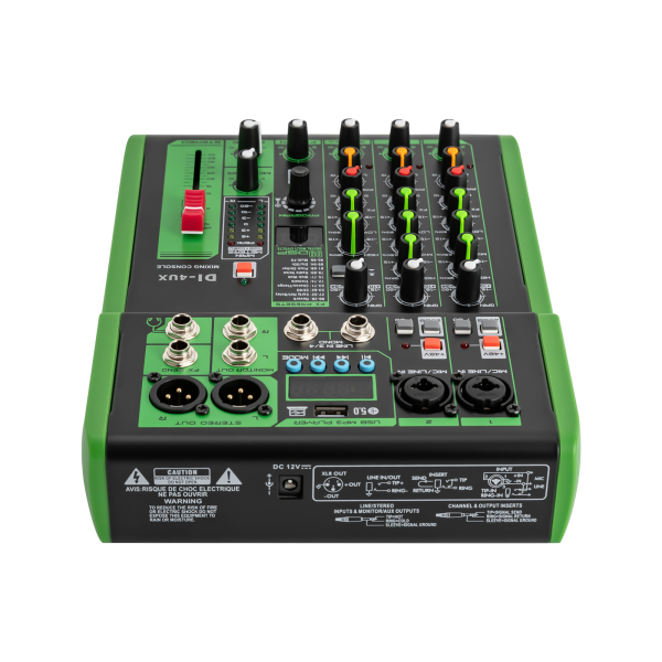 Mélangeur audio professionnel avec 99 effets numériques DSP, entrée USB MP3 48V, préamplificateur de Microphone à alimentation fantôme