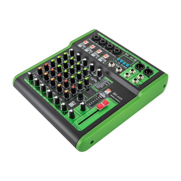 Mélangeur Audio professionnel DI-6UX avec 99 effets numériques DSP, entrée USB MP3, préamplis de Microphone 48V