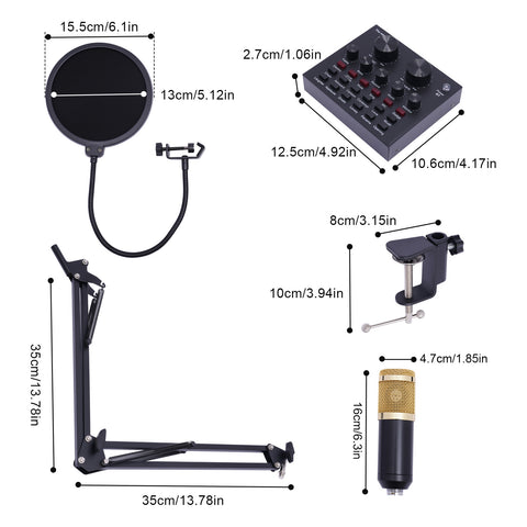 Kit de microphone à condensateur V8 Live - Carte son - Mixeur audio