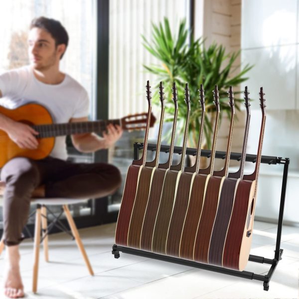 Support de guitare universel 9 positions pliable avec rembourrage et manchon éponge pour guitare, acoustique, basse, guitare western