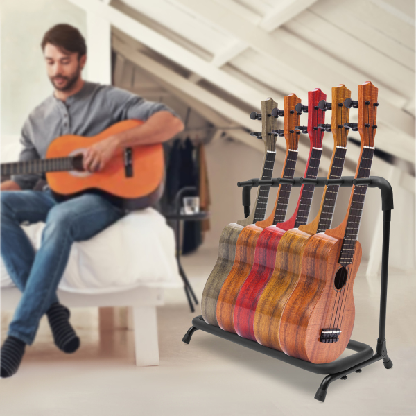 Support de guitare Support de guitare Support de basse, Support en métal, Support universel pour banjo, 74*40*67cm, Noir