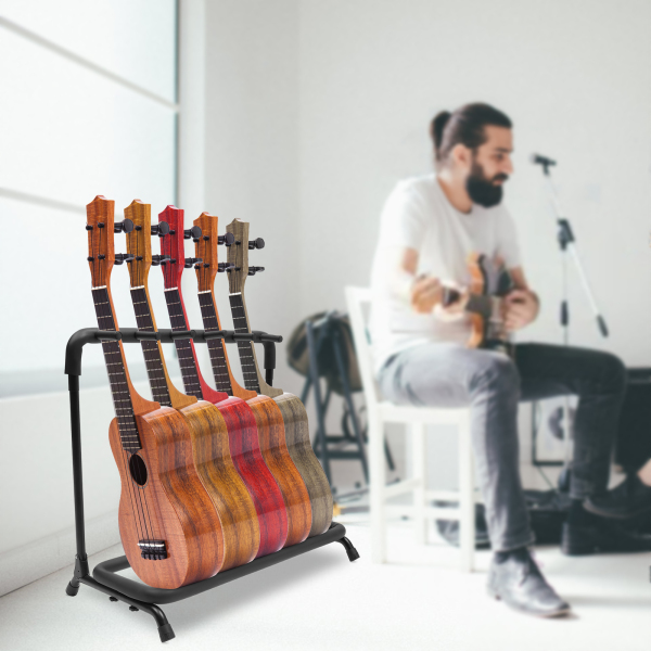 Support de guitare Support de guitare Support de basse, Support en métal, Support universel pour banjo, 74*40*67cm, Noir