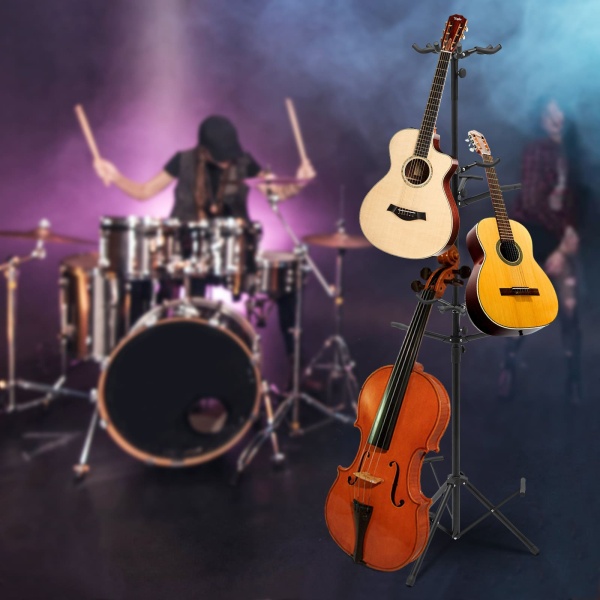 9 multi-supports pour guitare, ukulélé, basse, support de support debout à 3 niveaux – Style vertical