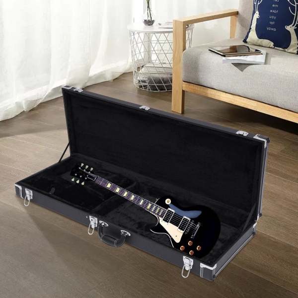 Valise de Guitare électrique Rigide Portable rectangulaire en Bois résistant aux intempéries pour la Plupart des Guitares électriques
