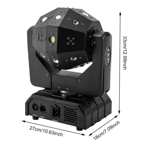 120W, 16 LED Flash rotatif trois en un, RGBW DMX, adapté aux performances de fête sur scène, de mariage
