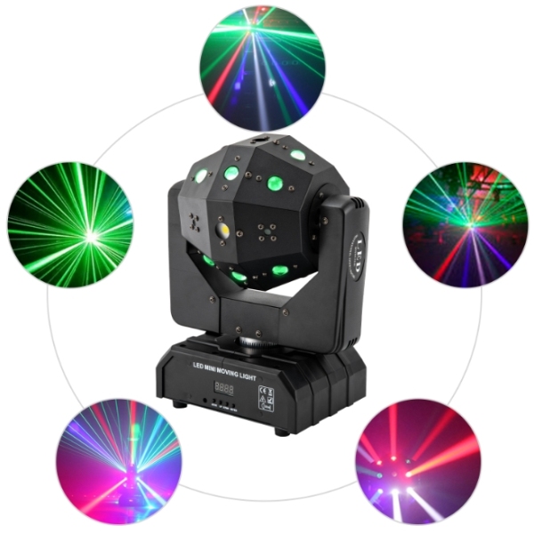 120W, 16 LED Flash rotatif trois en un, RGBW DMX, adapté aux performances de fête sur scène, de mariage
