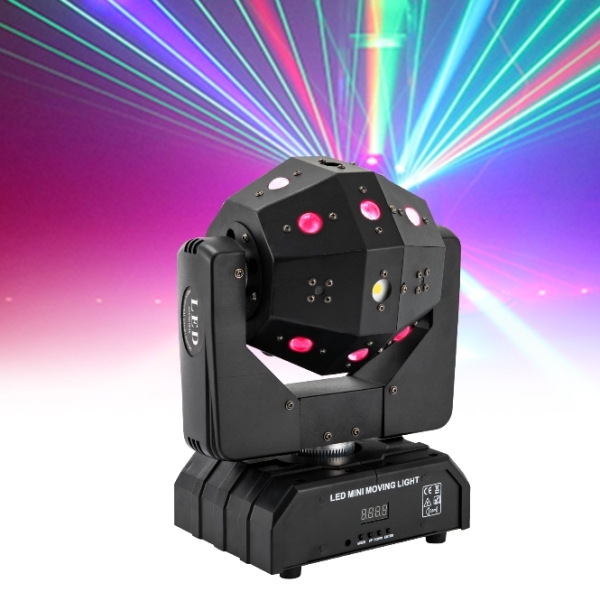 120W, 16 LED Flash rotatif trois en un, RGBW DMX, adapté aux performances de fête sur scène, de mariage