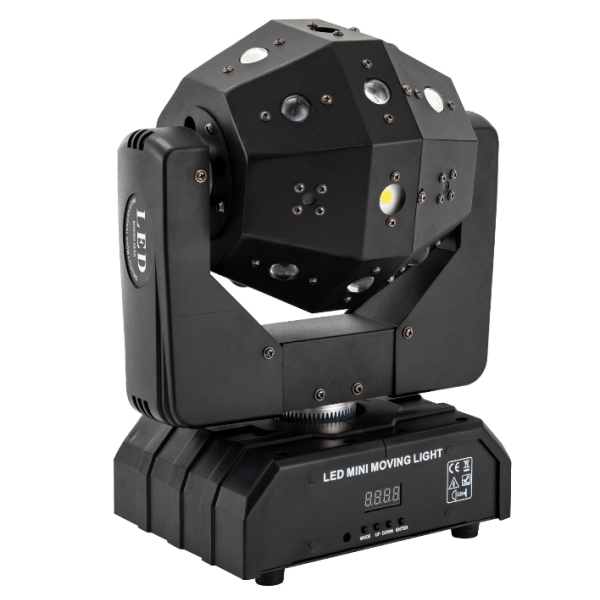 120W, 16 LED Flash rotatif trois en un, RGBW DMX, adapté aux performances de fête sur scène, de mariage