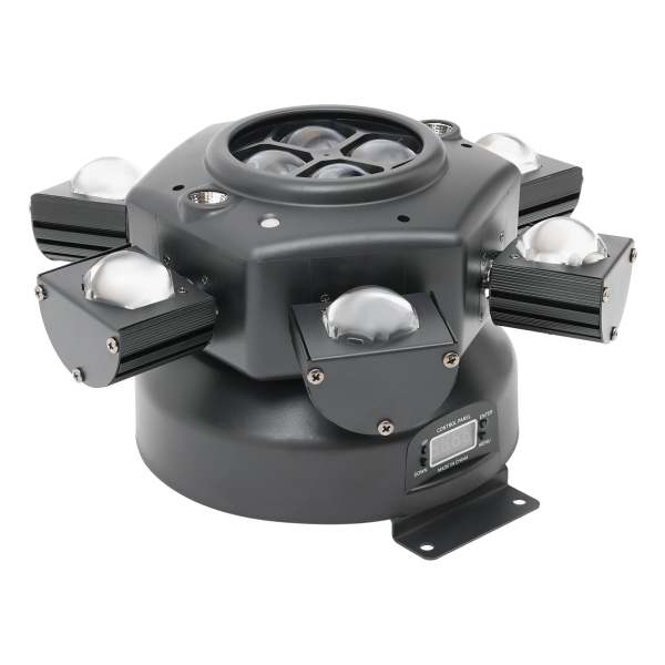 Projecteur à tête mobile 150 W, RGBW LED, effet de lumière activé par le son DMX512 avec 6 bras lumineux pour Noël DJ Bar disco mariage