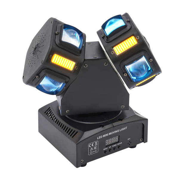 Projecteur lyre à 8 LED pour DJ, éclairage de scène, pour fêtes, concerts, festivals
