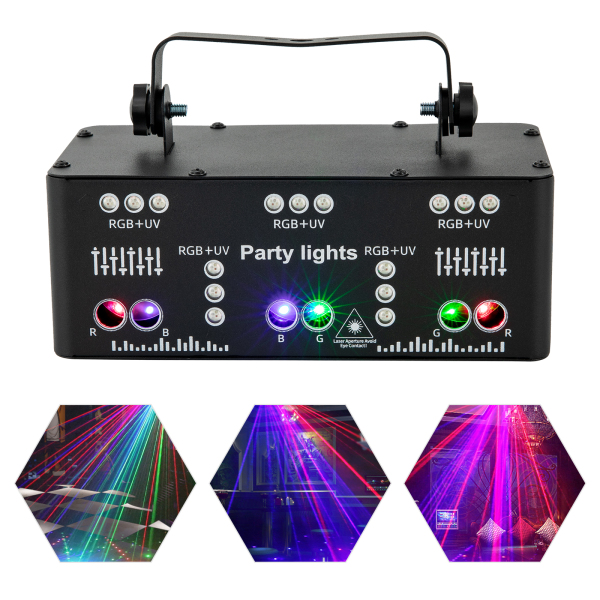 Projecteur Laser à 21 yeux pour DJ, éclairage de scène Disco, effets d'éclairage, effets DMX, projecteur de fête, Bar d'anniversaire, Disco, Arts du spectacle, Bar
