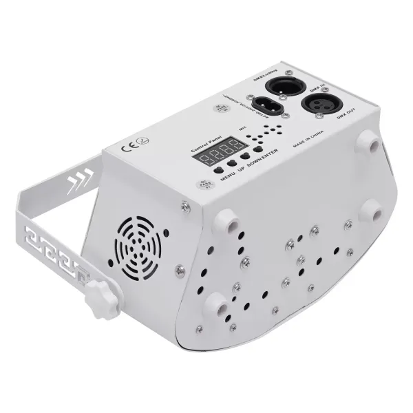 Lampe de soirée disco à 15 lentilles, éclairage de scène DJ intérieur DMX 512 activé par le son 192 motifs projecteur (blanc)