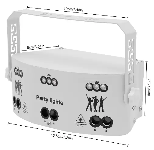 15 Lens Disco Party Light, Indoor DJ Podiumverlichting DMX 512 Geluidsgeactiveerd 192 Patronen Projector voor Kerstmis Halloween Decoratie Karaoke Bar KTV Dans Verjaardag Huwelijkscadeau (Wit)