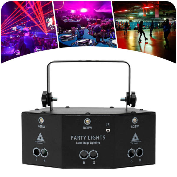 CNCEST Lumière Disco Party Light avec télécommande, 9-Eyes LED RGB Light DJ Projector Disco Stage Lighting Light Effect DMX