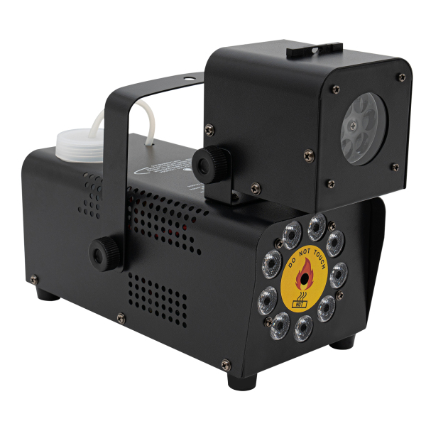 Machine à fumée 9 LED + lumière à motif 10*5*8,3 pouces, adaptée à la création de bons effets de scène et de performances uniques lors des fêtes de festivals