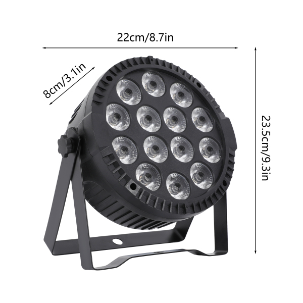 Projecteur LED RGBW, Projecteur de scène, Projecteur RGBW, Pour les mariages, les bars, les tournées de concerts, Gradation : 0-100, 22*23.5*8, Noir