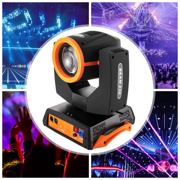 Projecteur à tête mobile 7R 230 W - 14 couleurs LED - Lumière à tête mobile - Contrôle du son pour église, mariage, fête disco