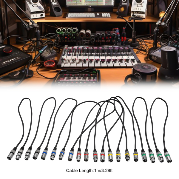 Câble DMX, Connexion signal DMX, Contrôle lumière DMX, Longueur de chaque câble : 1mLongueur de chaque câble : 1m, Noir