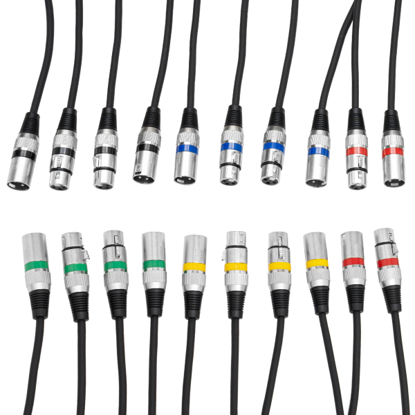 Câble DMX, Connexion signal DMX, Contrôle lumière DMX, Longueur de chaque câble : 1mLongueur de chaque câble : 1m, Noir