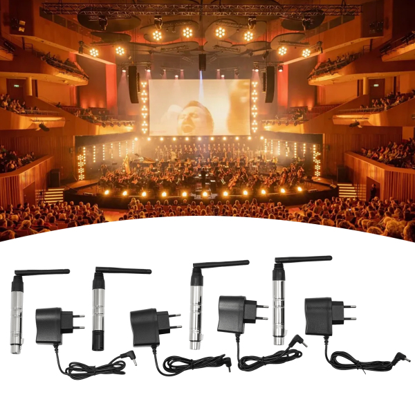 Commande d'éclairage émetteur et récepteur sans fil Commande sans fil (1 émetteur et 3 récepteurs) pour microphones