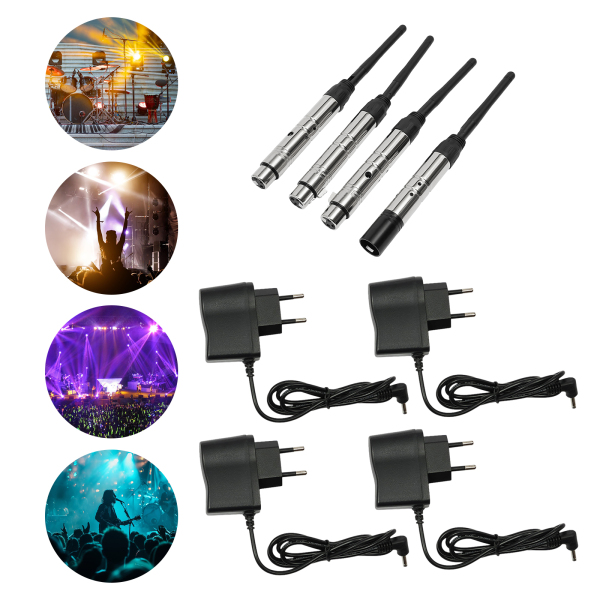 Commande d'éclairage émetteur et récepteur sans fil Commande sans fil (1 émetteur et 3 récepteurs) pour microphones