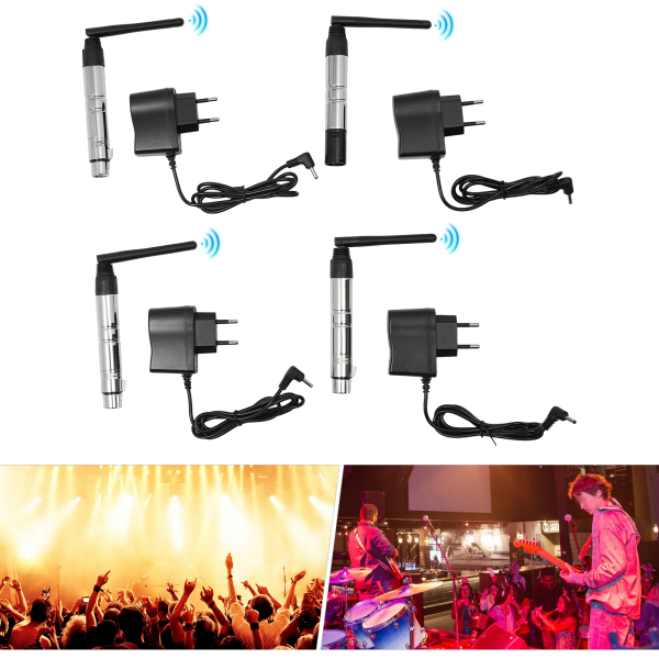 Commande d'éclairage émetteur et récepteur sans fil Commande sans fil (1 émetteur et 3 récepteurs) pour microphones