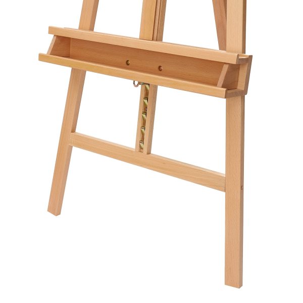 Chevalet d'artiste en forme de A, réglable en hauteur en bois de hêtre avec porte-pinceaux pour peindre et présenter