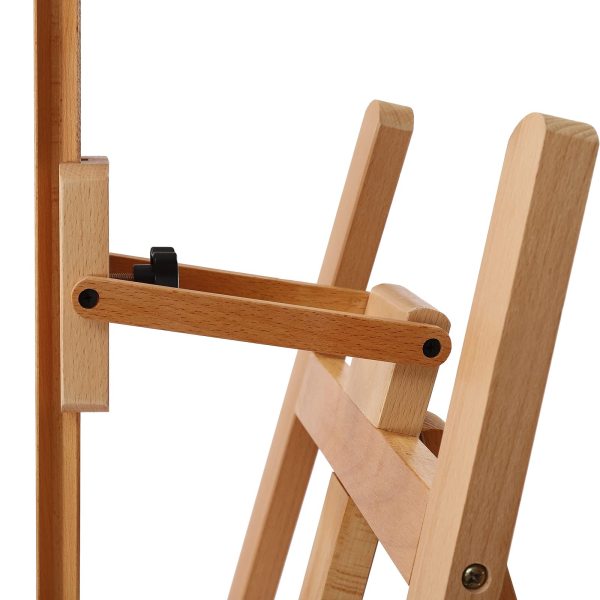 Chevalet d'artiste en forme de A, réglable en hauteur en bois de hêtre avec porte-pinceaux pour peindre et présenter