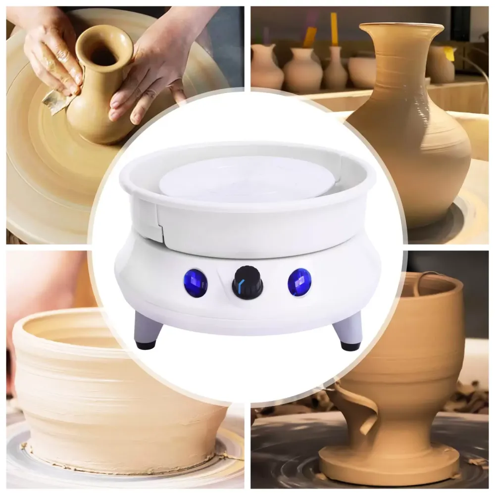 Disques de poterie en céramique - Disque de poterie électrique - Pour enfants - Pour bricolage - Argile - 15 cm - 120 W - Convient pour la maison et l'école