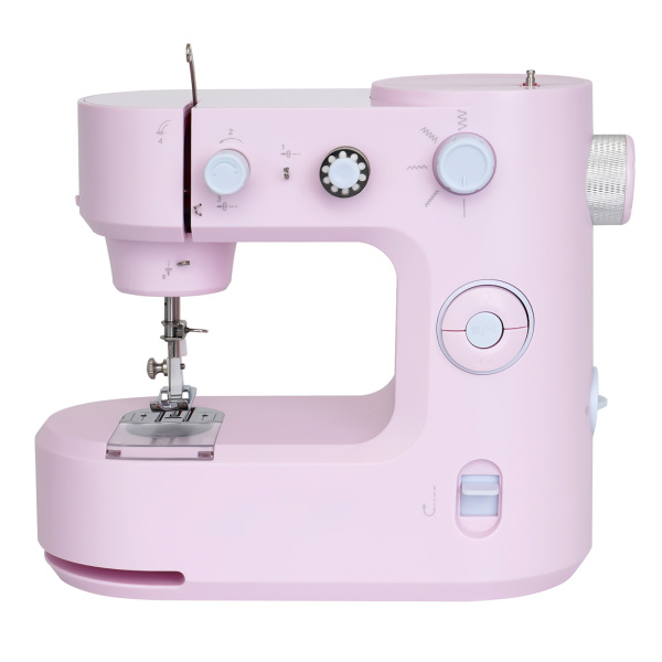 Machine à coudre électrique, bras libre, mini machine à coudre domestique, deux modes pour la maison, le magasin de bricolage (rose)