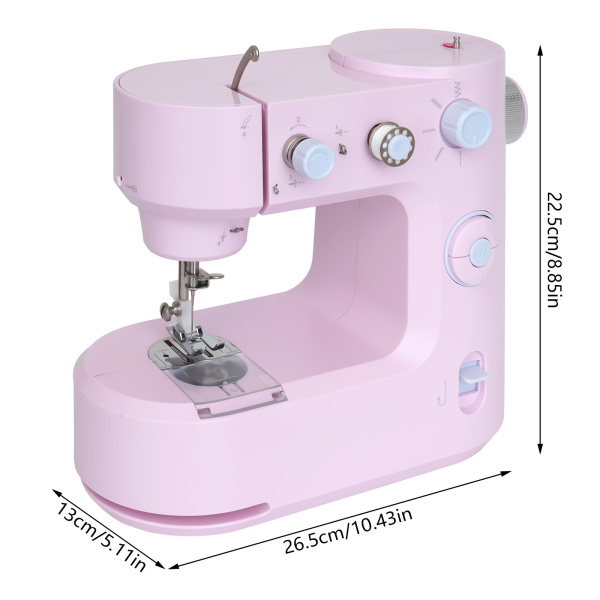Machine à coudre électrique, bras libre, mini machine à coudre domestique, deux modes pour la maison, le magasin de bricolage (rose)
