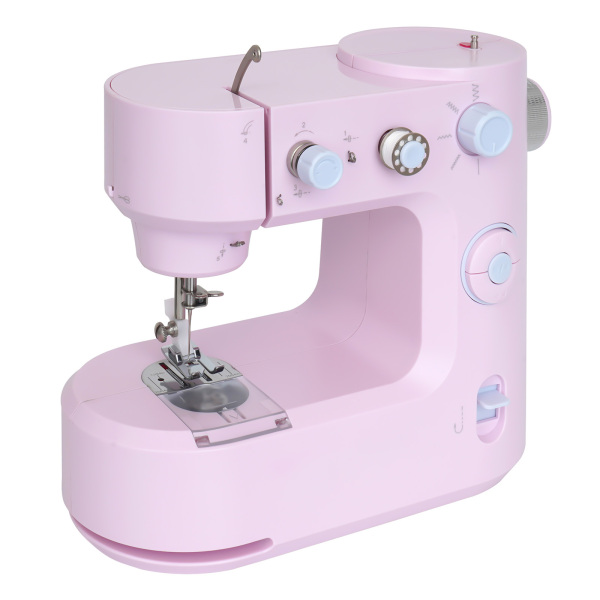 Machine à coudre électrique, bras libre, mini machine à coudre domestique, deux modes pour la maison, le magasin de bricolage (rose)