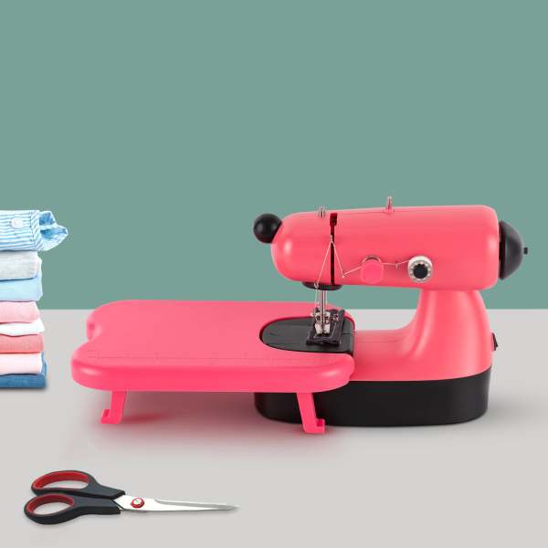 Machine à coudre, bras libre, machine à coudre à points super utilitaires - rose