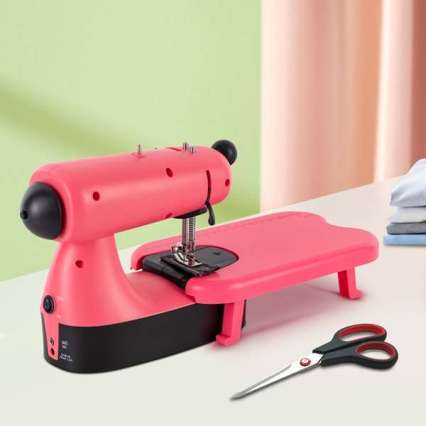 Machine à coudre, bras libre, machine à coudre à points super utilitaires - rose