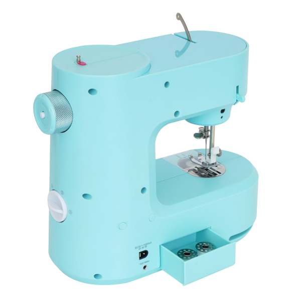 Machines à coudre électriques, bras libre, machine à coudre au point utile, mini machine à coudre domestique, deux modes (bleu)