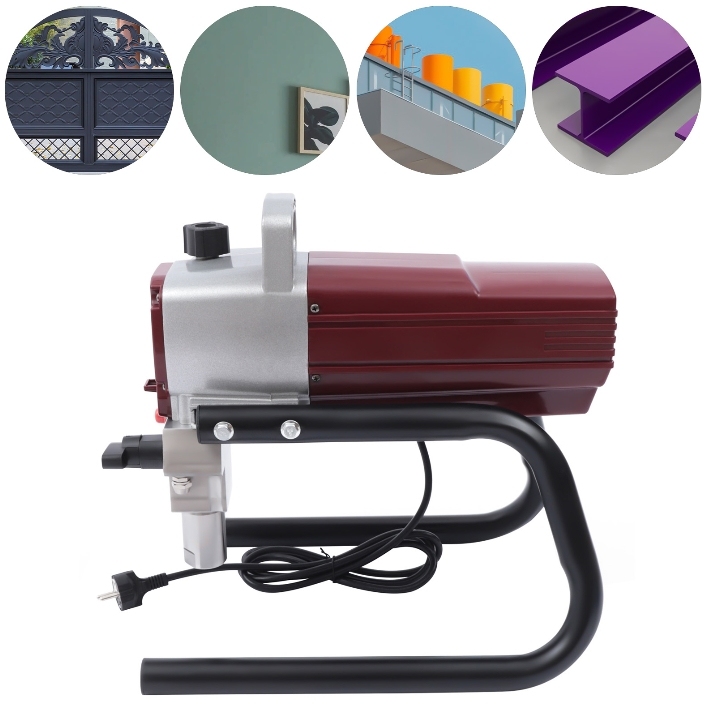 Pulvérisateur de peinture sans air 1800 W 220 V avec pression de pulvérisation réglable et tuyau pour mur, plafond, bois