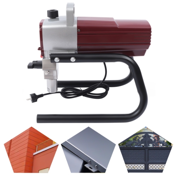 Pulvérisateur de peinture sans air 1800 W 220 V avec pression de pulvérisation réglable et tuyau pour mur, plafond, bois