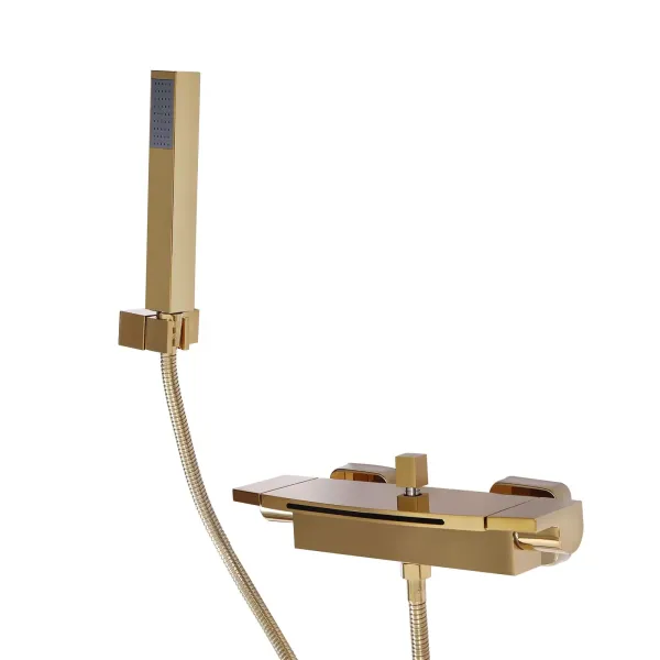 Cascade Baignoire Froide Baignoire Robinet de Baignoire Robinet de Douche Mitigeur Laiton Or